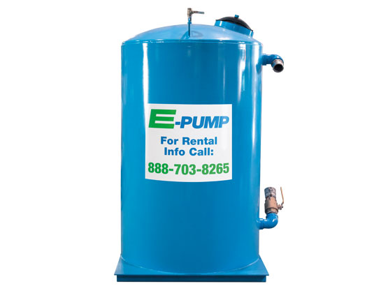 Liquid phase carbon vessel used for on-site treatment of contaminated water at construction and remediation sites