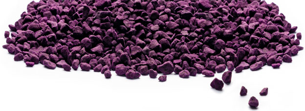 Purple granular filtration media from E-Tank for wastewater treatment, contaminant removal, and water filtration system applications