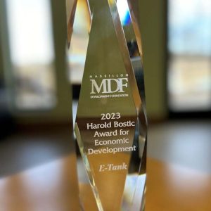 Harold Bostic Award for Economic Development presented by Massillon Development Foundation to E-Tank in 2023