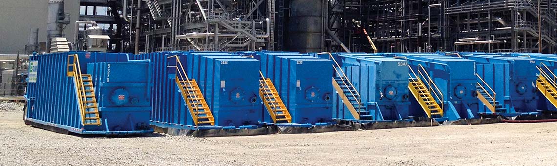 Waste management equipment rentals with large-capacity tanks and containment systems designed for compliant waste fluid storage and transfer.